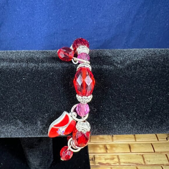 Red Hat Society Jewelry Set With 2 Bracelets & 3 Brooch Pins - Picture 3 of 6